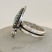 Variscite Moon Ring