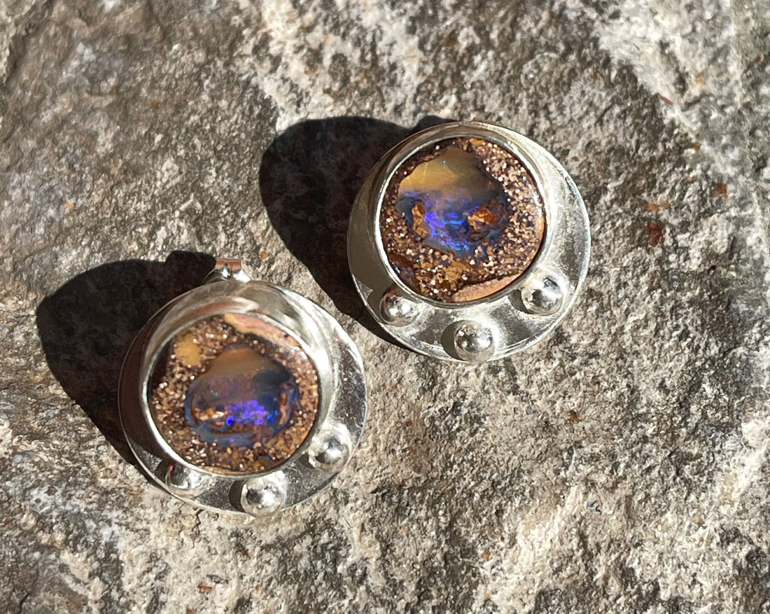 Australian Opal Stud Earrings