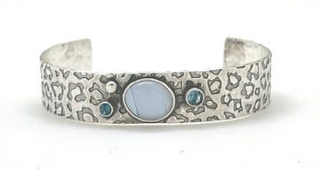 Blue Lace Agate & Montana Sapphires Cuff